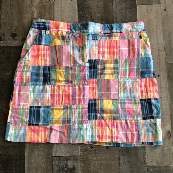 Larry Levine Dresses & Skirts - Larry Levine Patchwork Plaid Mini Skirt in Pink, Yellow, Blue
